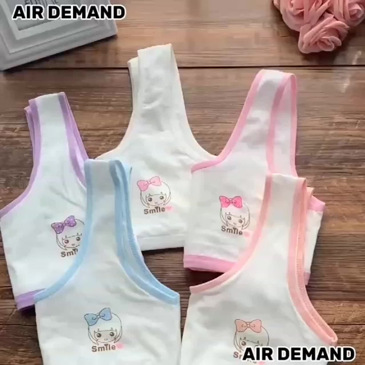 Pack Of 3 Teenager Bra For Girls Training Bra Students Girls Soft Cotton  Bra Pack Of 3 Young Cotton Teenage Cartton Printed Training Bra For Girls